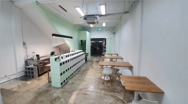 Kitchen at Studio 19 where children can enjoy art workshops for kids