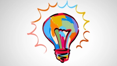 Lightbulb painted over with bright red, yellow and blue. This illustrates that a strength of people with dyslexia is creativity.