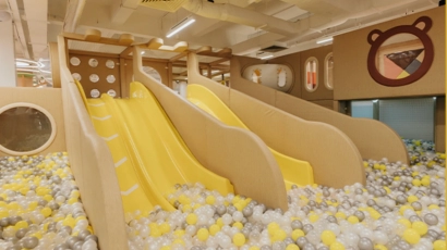 Ball pit and slides at Kiztopia Prestige, a sensory playground on this list