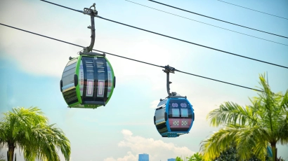 Cable cars painted over with Peranakan designs at Peranakan Reimagined, one of the family fun deals listed