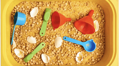 Sensory bins can be a good first step for children's fantasy play